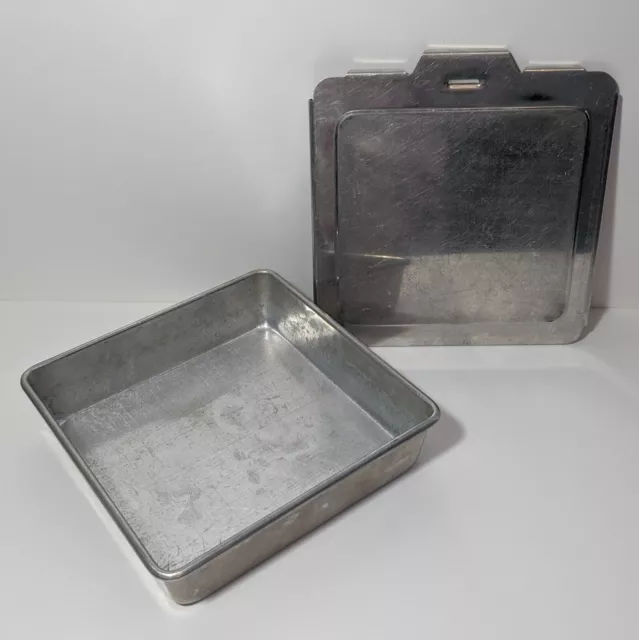 Vintage Sears Maid of Honor Aluminum 8x8 Square Baking Cake Brownie Pan with Lid