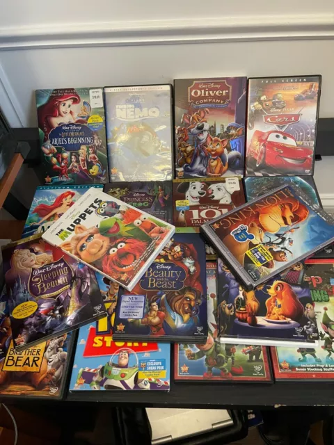 17 Walt Disney DVD lot Toy Story Lion King Cars Mermaid Nemo 101