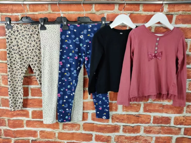 Girls Bundle Age 5-6 Years Next H&M M&S Animal Print Leggings Top T-Shirt 116Cm