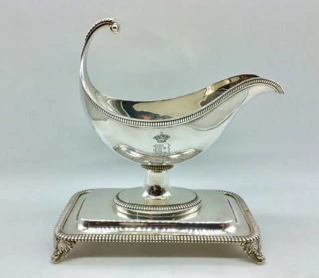 1819/1838 Antique French Solid Silver Gravy / Sauce Boat By ODIOT Paris 850gr