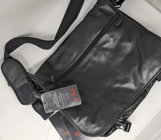 Tumi Deluxe Expandable Messenger Bag Nappa Leather  $650