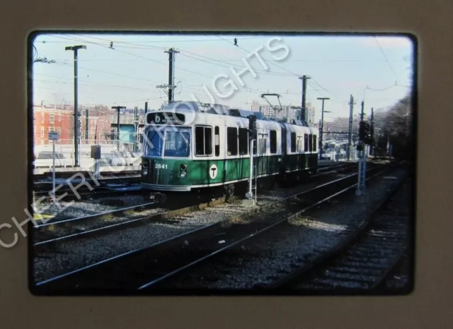 Original '86 Kodachrome Slide MBTA Boston Transit 3641 Trolley action    34Q56