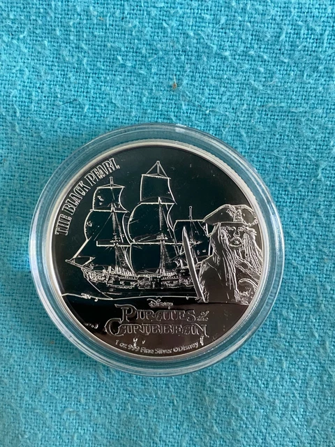 2021 1oz Silver Niue Disney Pirates Caribbean THE BLACK PEARL BU Mintage 15,000