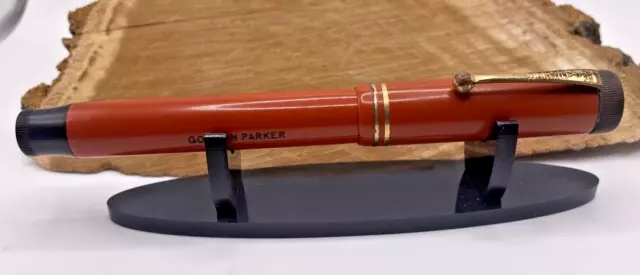 Early Vintage Parker Duofold "Lucky Curve"  Orange Fountain Pen 14K Nib--797.24