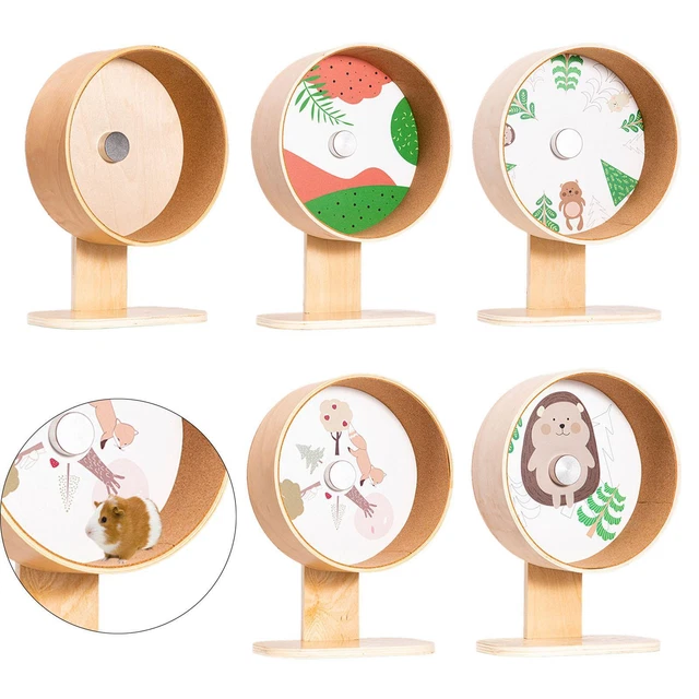 Hamiledyi Hamsterlaufrad Aus Holz – 24 Cm, Leise, Mit Doppellagern, Für Hamster & Kleinnager
