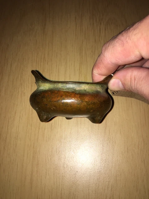 Chinese Ming Dynasty Xuande Bronze Incense Burner . Small At 8cm X 5cm. 2