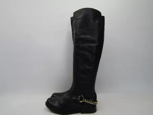 Steve Madden Womens Size 8.5 M Black Leather Knee High Fashion Boots
