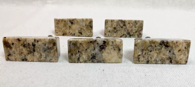 Lot Of 5 Granite Stone Chunky Squared Cabinet Drawer Pulls