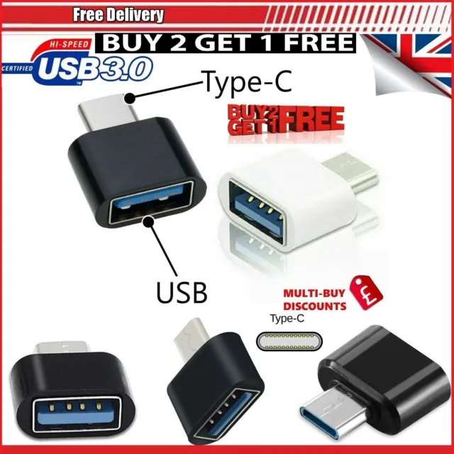 USB To Type C Adapter 3.0 USB-C 3.1 Male OTG A Female Data Connector Converter