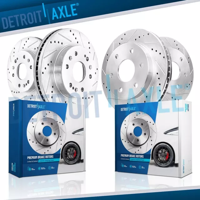 Front & Rear Drilled Disc Brake Rotors for Silverado Sierra Suburban 1500 Tahoe