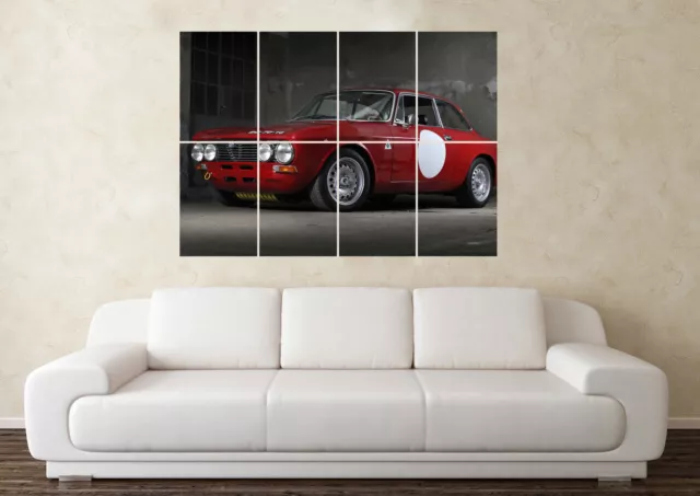 Large Alfa Romeo Giulia Race Car Classic Sports Wall Poster Art Picture Print