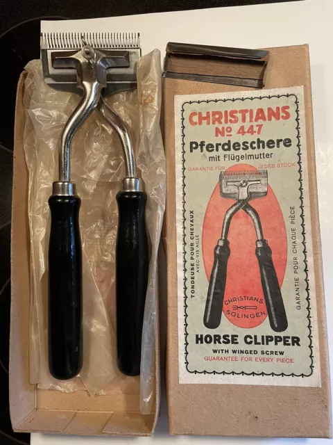 Pferdeschere, Christians, Solingen, Made in Germany, Nr. 447 im Originalkarton R