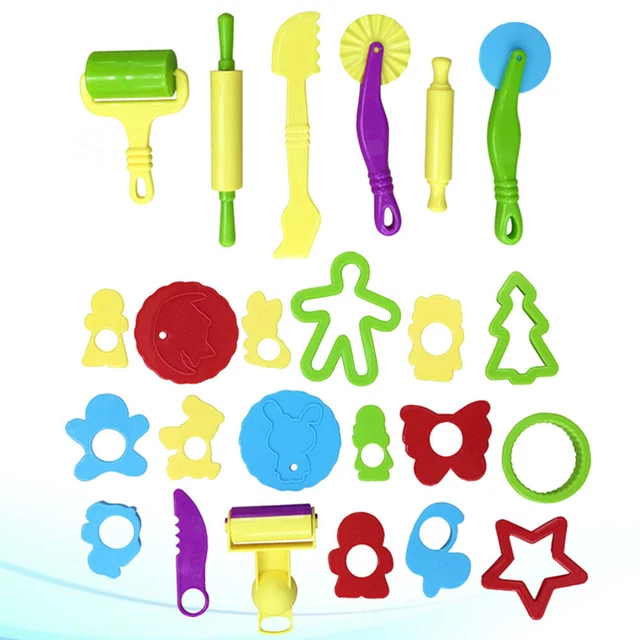 24 piezas herramientas de plastilina juguetes accesorios animales de arcilla de colores