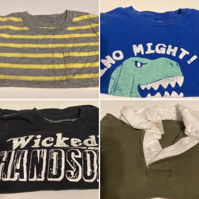 Lot 4 Toddler Boys Tops Shirts Sz 2T & 2 Years Gymboree Baby Gap Carters Blue