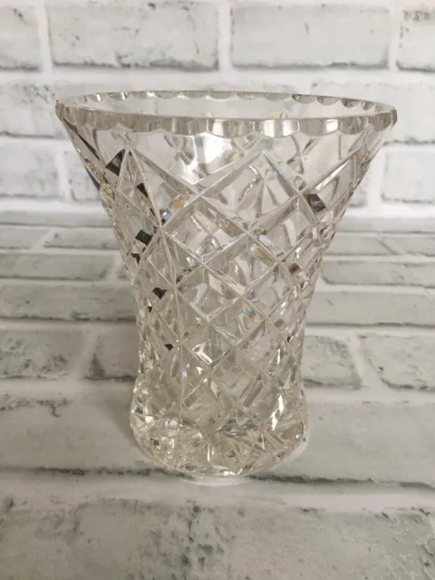 🏺~* Marvelous Vintage Antique Bohemian Rare Crystal Bouquet Flower Vase
