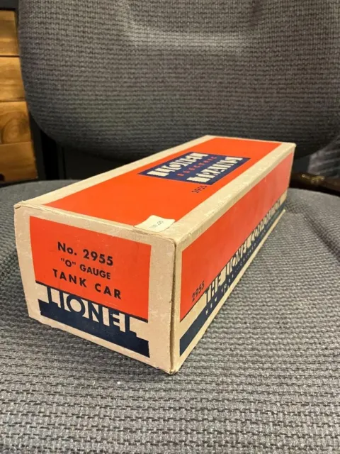 LIonel SCARCE 2955 TANKER CAR BOX ONLY w LINER (HIGH GRADE)