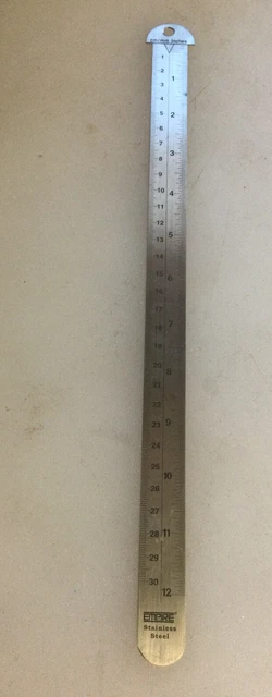 empire hook rule stainless steel 12 inch identical on both sides used