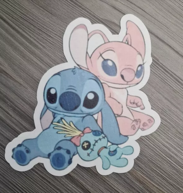 30 Stitch And Angel Edible Wafer Paper Cupcake Toppers Wafer Paper