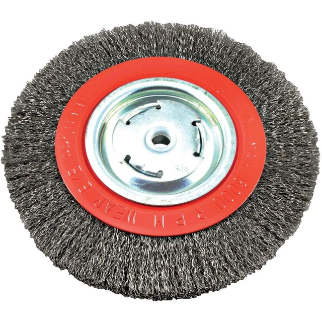 Forney 8 In. Crimped, Coarse .012 In. Bench Grinder Wire Wheel 72762 Forney