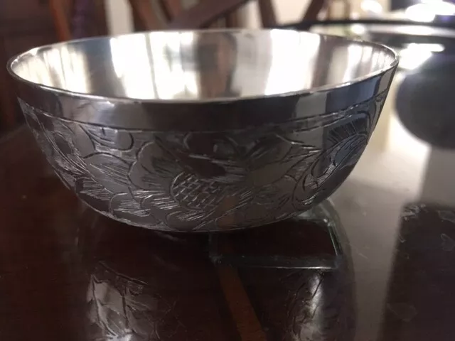 Persian antique Silver bowl, Reza Shah face stamped inside