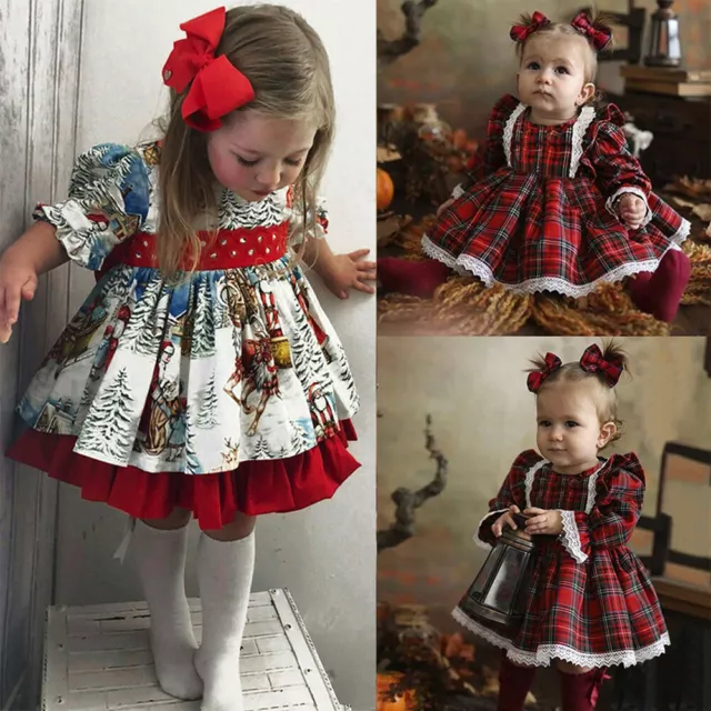 Abito tutù in pizzo fiocco di Natale bambino bambino bambina abiti da principessa festa
