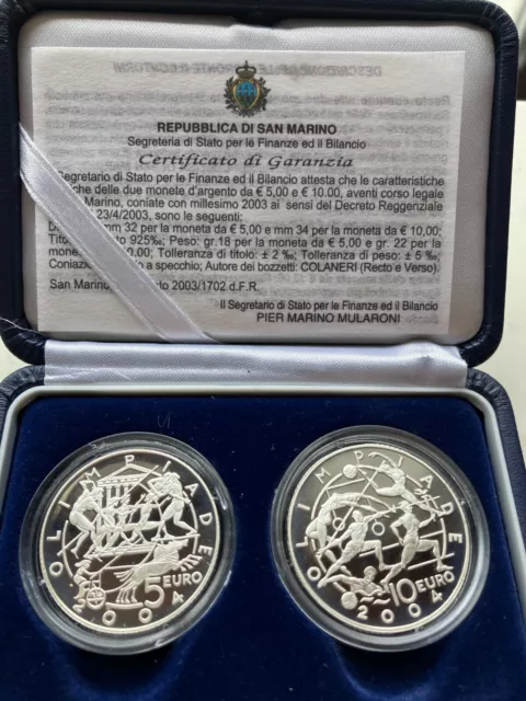 Silbermünzen San Marino , 5 und 10 Euro ,,