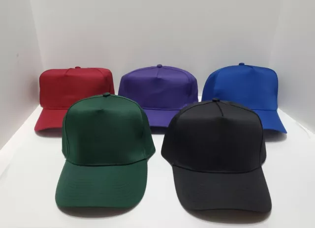 Lot of 5 Mixed Color Otto Caps, Snapback Adjustable Blank Baseball Hats 5 Panel