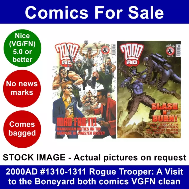 2000AD #1310-1311 Rogue Trooper: A Visit to the Boneyard both comics VGFN clean