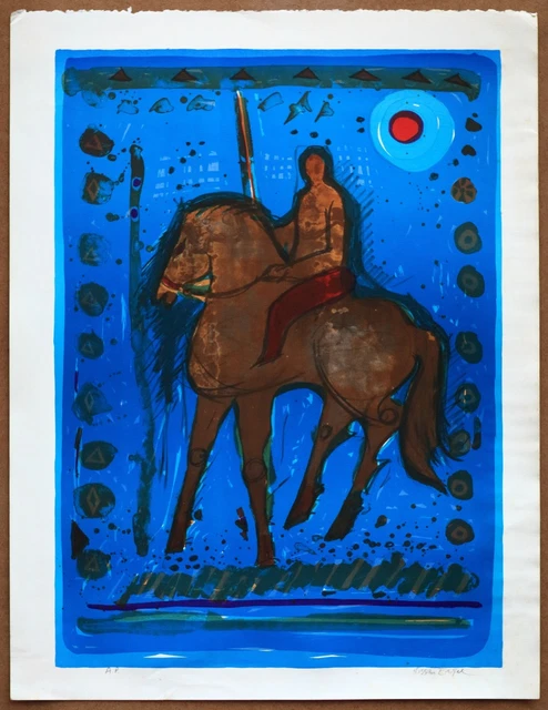 Nissan Engel The Horseman Original Hand Signed Rare Late Stage Artist Proof Nissan Engel The Horseman Original Hand Signed Rare Late Stage Artist Proof