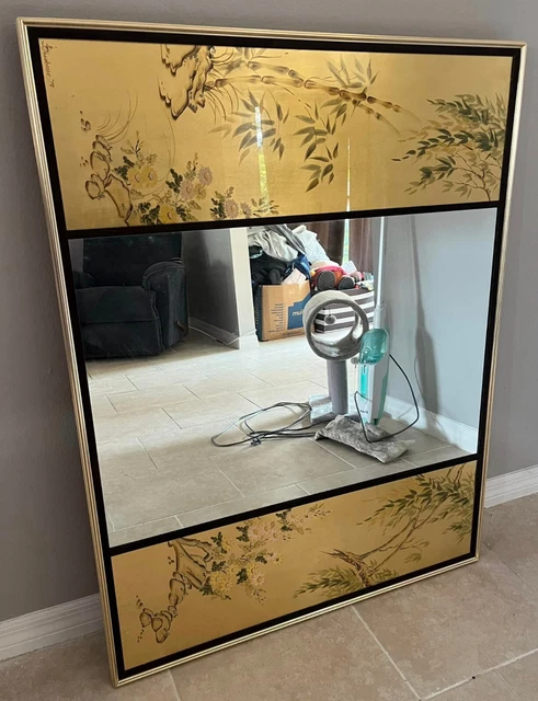 LA BARGE J. JACOBUSSE 1979 Signed Mirror Beveled LABARGE 45 X 35 FRAMED
