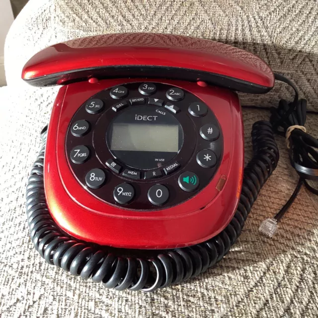 iDECT 10H4618 Carrera Classic Corded Telephone Single – Red