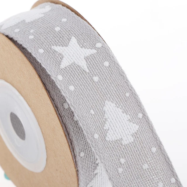 1 Rolle/10m Weihnachten Ripskorn Satinband Geschenkverpackung Weihnachtsdekor grau 6