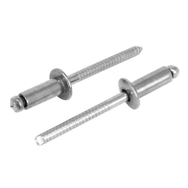 Rivetti ciechi testa piatta ISO 15983 acciaio inox/acciaio inox per spessore materiale 0,5-9,5 mm 2