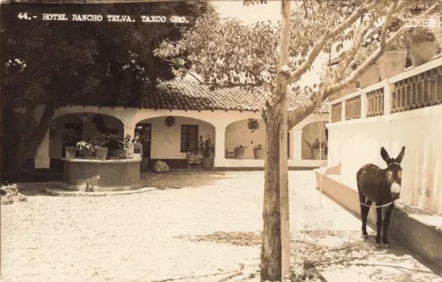 Hotel Rancho Telva Taxco Guerrero Mexico c1940 Real Photo RPPC