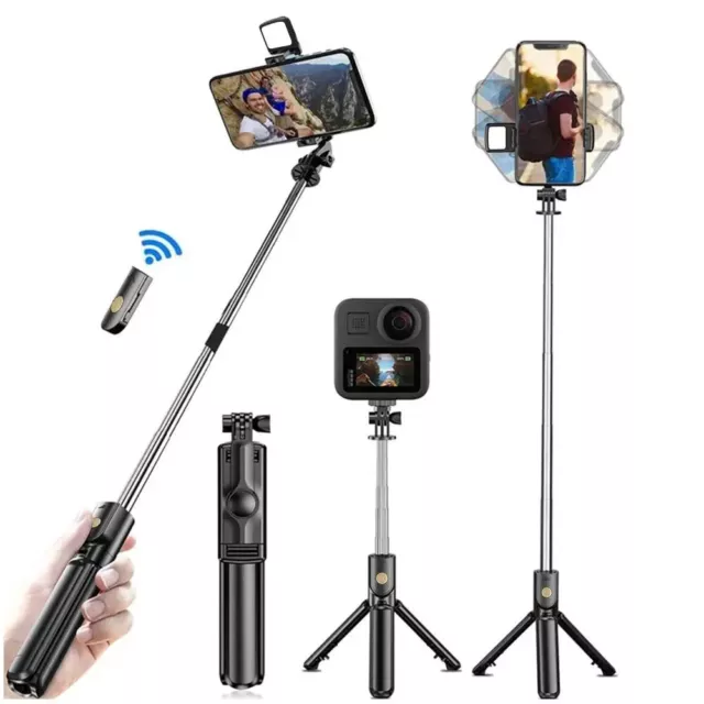 Wireless Selfie Stick Tripod Stand with Light Bluetooth Remote For Mobile Phones