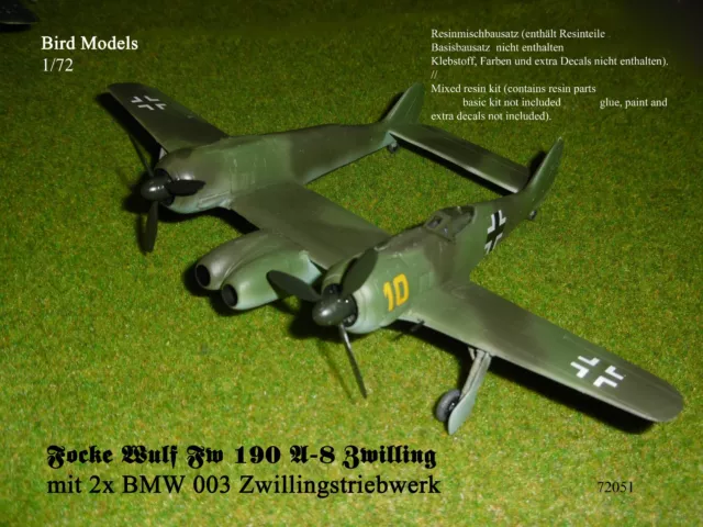 Focke Wulf Fw 190 A-8 Zwilling w/BMW003  1/72 Bird Models Umbausatz / conversion