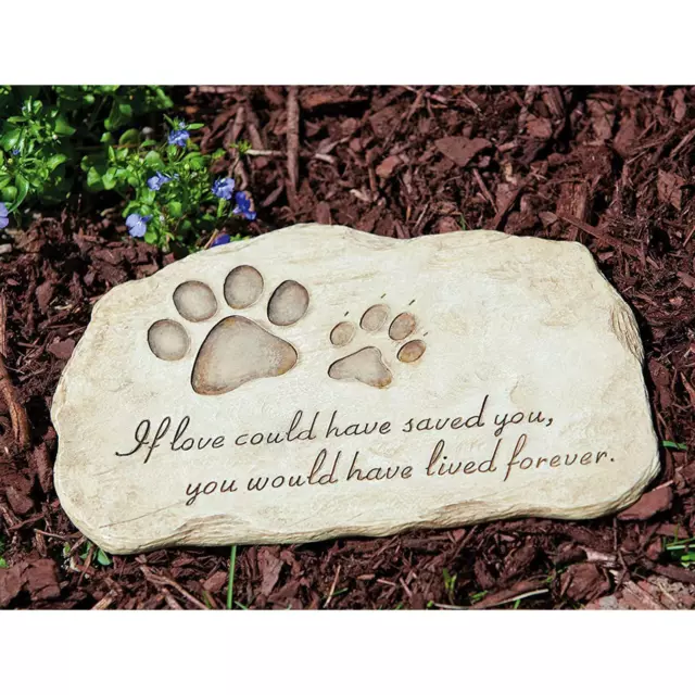 Paw Print Pet Memorial Stone Dog Grave Marker Cat Tombstone Pierre Tombale 2