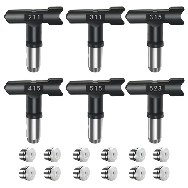 Un set completo di 6 diversi ugelli per tutte le esigenze di spruzzatore airless