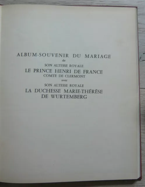 Album souvenir du mariage de son Altesse royale Le Prince Henri de France, comte