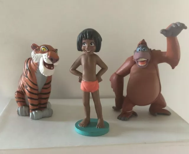 Set of Three Disney Jungle Book Plastic Figurines Mowgli, Shere Khan, King Louie