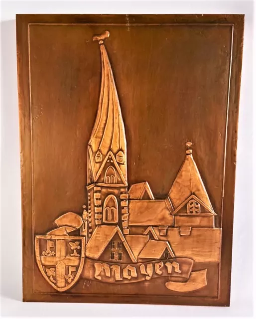 Mayen / Eifel St. Clemens Pfarrkirche Kupferbild Relief 42 x 32 cm