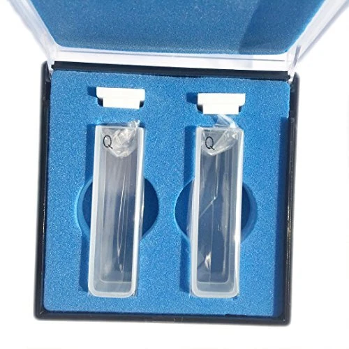 Quartz Cuvette 2 pcs Standard 10mm 3.5ml Spectrometer Cell Rounded Angle