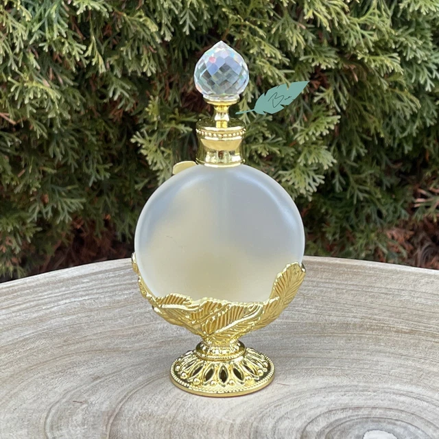 Peacock Feather Vintage-Style Perfume Bottle 30mL In Royal Gold 4
