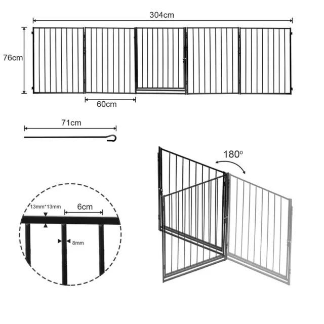 Kaminschutzgitter Türschutzgitter Absperrgitter Hundegitter Ofenschutz mit Tür 3