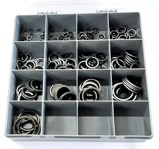 Bonded Washer Sealing Kit - Metric - 180 Piece Self Centering Seal - M5-30