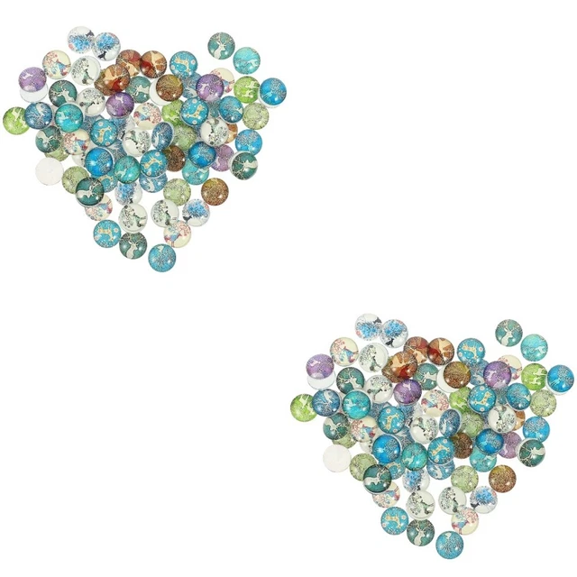 200 Pcs Weihnachtliche Cabochons Aus Glas Leuchtender Edelstein-Patch Scheinen