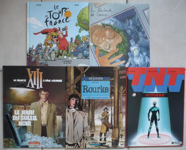 Lot 5 albums BD années 80-90 / XIII, ROURKE, TNT, TAFFIN ... bel état / LOT N°3