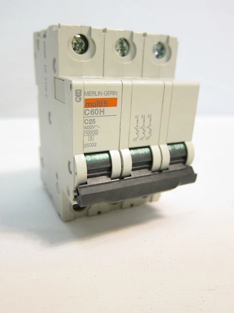 New Merlin Gerin Multi9 C60H C25 400V 3 Pole Circuit Breaker 3P 25002 25A