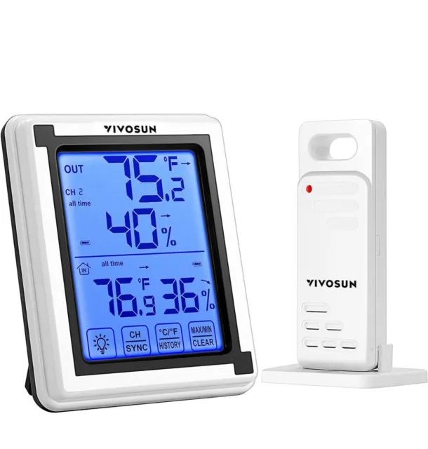 VIVOSUN Termómetro digital, higrómetro, monitor para nivel de humedad.