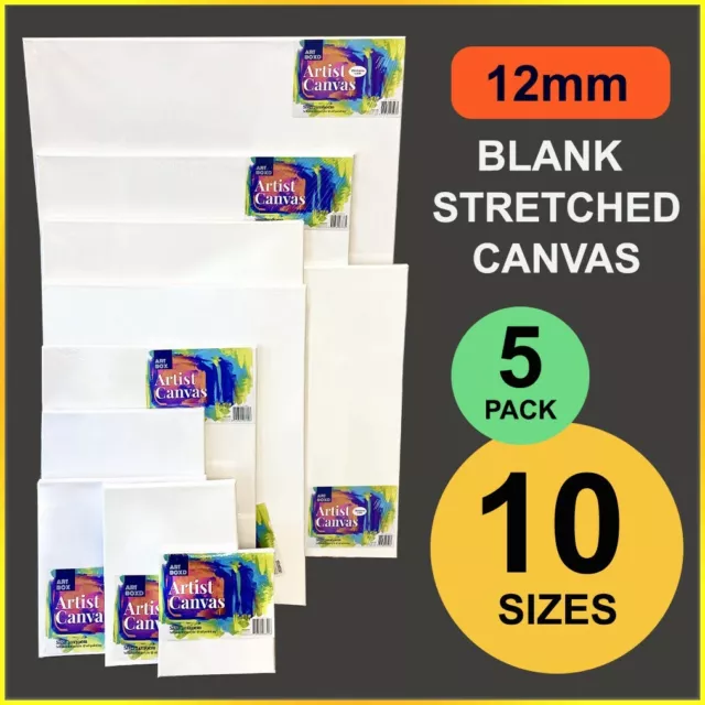 1-5 Pieces Blank Stretched Canvas Thin White Artist Oil Acrylic Painting Panel